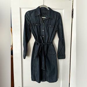 Denim look cotton dress